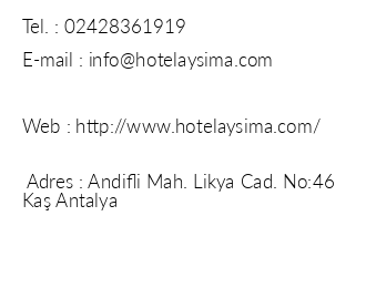 Hotel Aysima iletiim bilgileri
